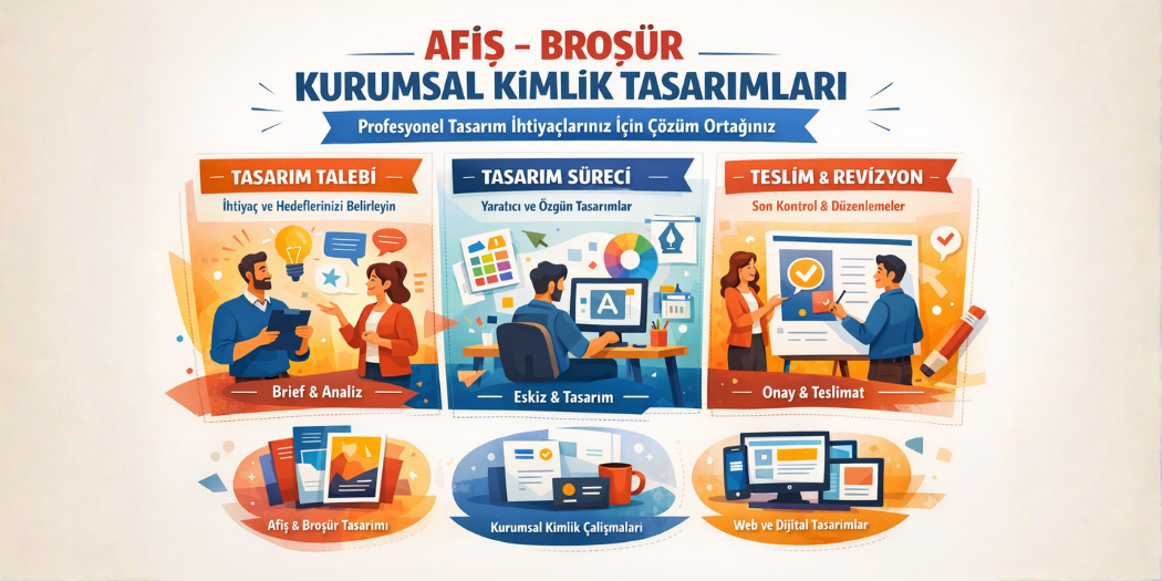 Afiş / Broşür / Kurumsal kimlik ihtiyaçlarını tasarlama